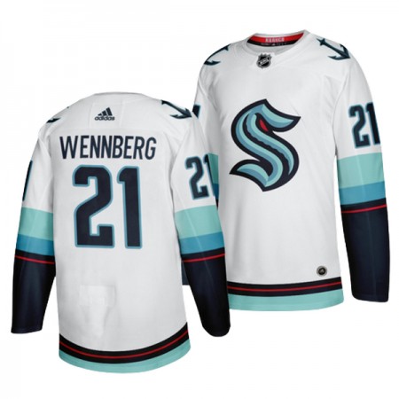 Män Ishockey Seattle Kraken tröja Alexander Wennberg 21 Adidas Vit Authentic